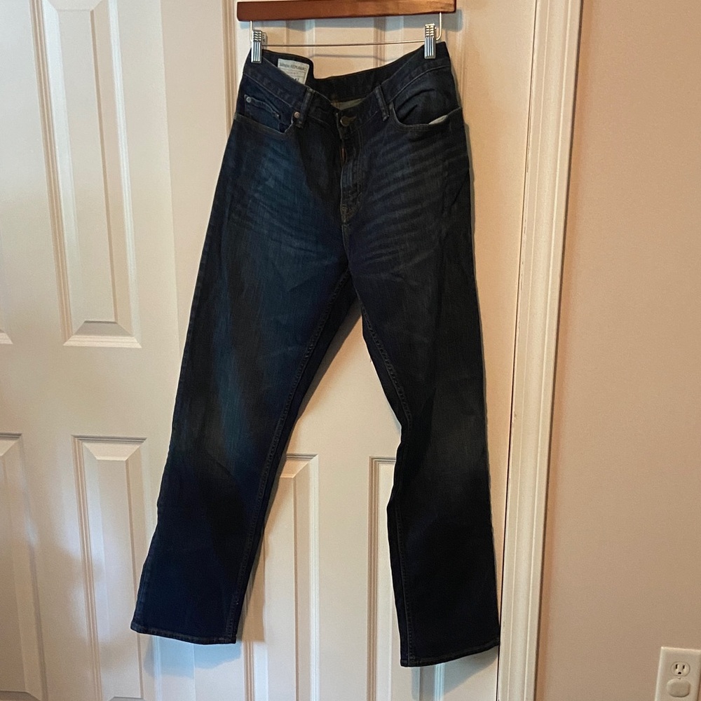 Banana Republic Dark Blue Straight Fit Jeans 34 x 34